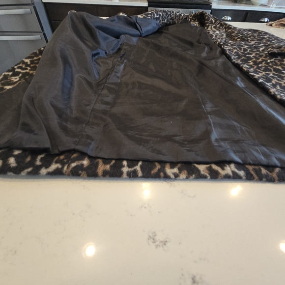 Dolce Cabo Leopard Longline Fleece Vest Jacket Open Front  Womens Large Viscose - Picture 10 of 16